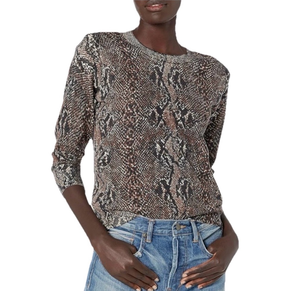 Joie Darrell Sweater Snake Print Women's Brown & Tan Sweater Size XS